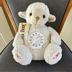 Jaag “Time Out” Clock Lamb Plush Cream Stuffed Animal